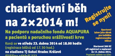 Charitativní běh na 2×2014 m v Hradci Králové – 23. 4.